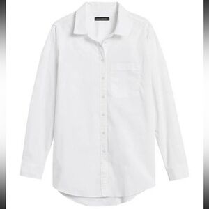 Banana Republic Oversize White Button Down Shirt Sz Large
